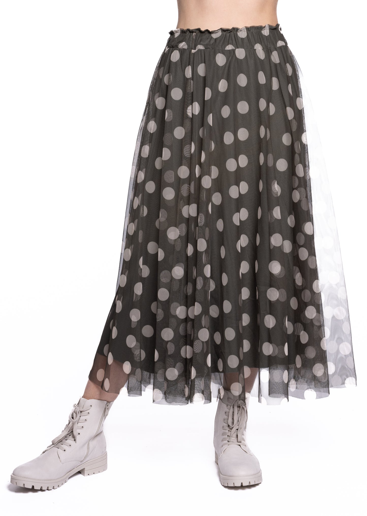 POLKA DOT MESH SKIRT