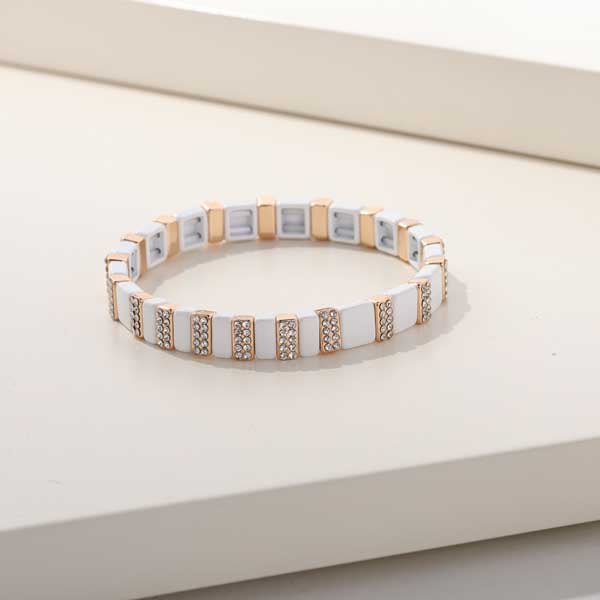 Enamel tile bracelet