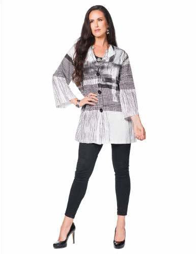 Black and White Blouse