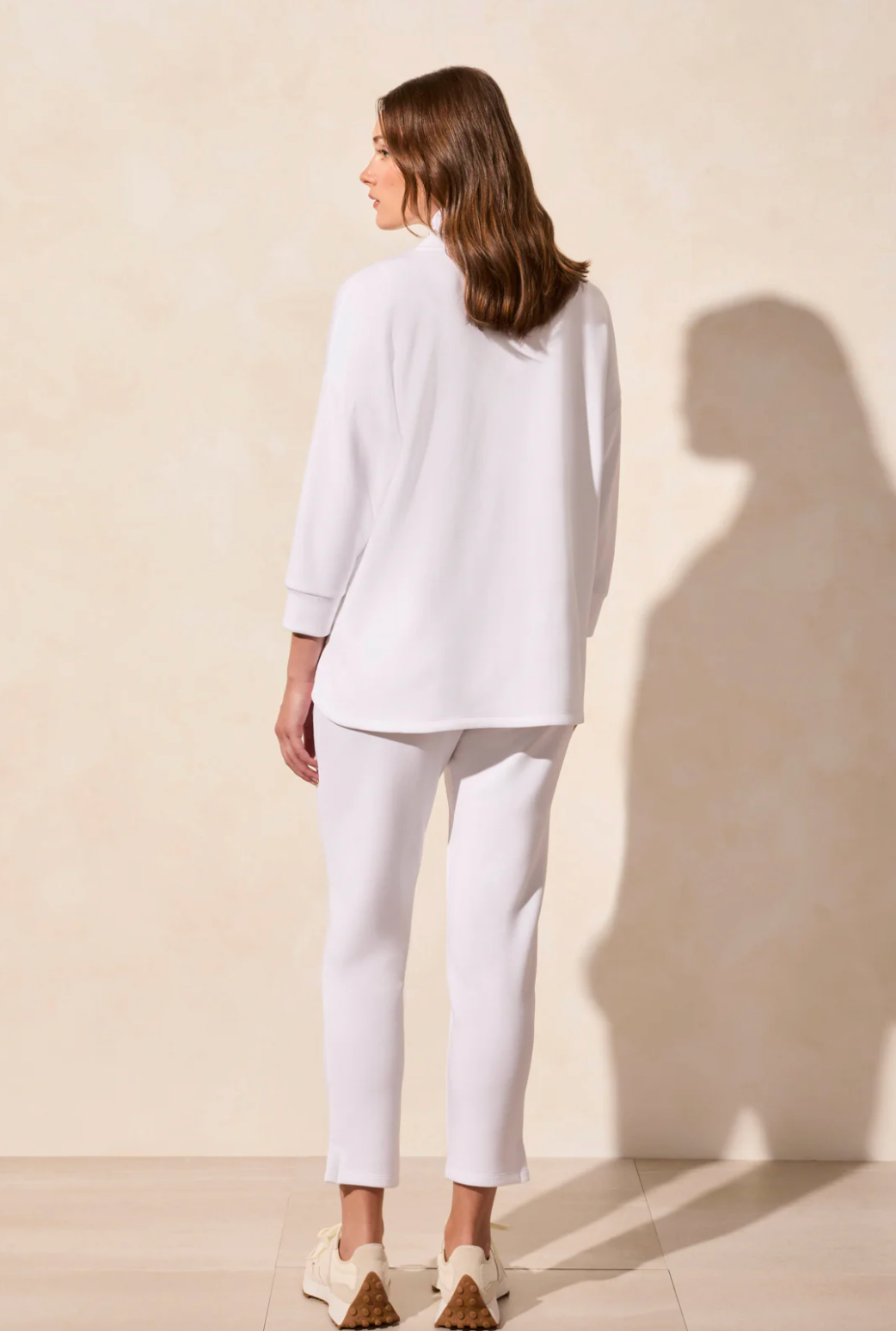 TECHNO LUX ZIP-FRONT FUNNEL NECK DOLMAN TOP