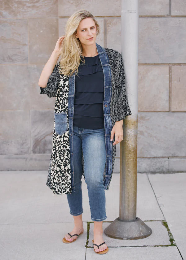 Mixed Textile Cardigan