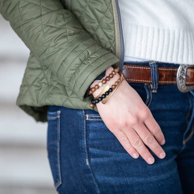 Donnelly Wood & Stone Bead Bracelet