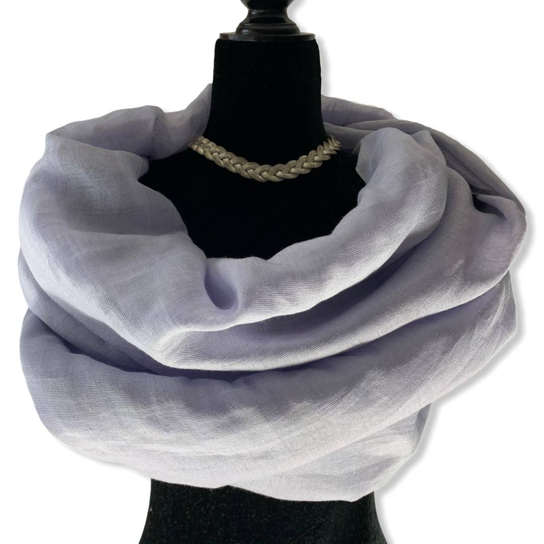 Handwoven Linen Scarf - Lavender