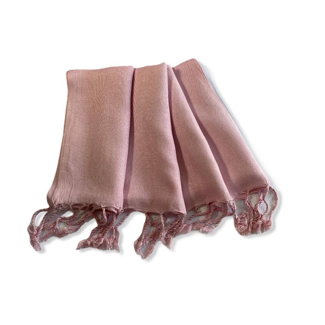 Small Solid Handwoven Scarf - Pink