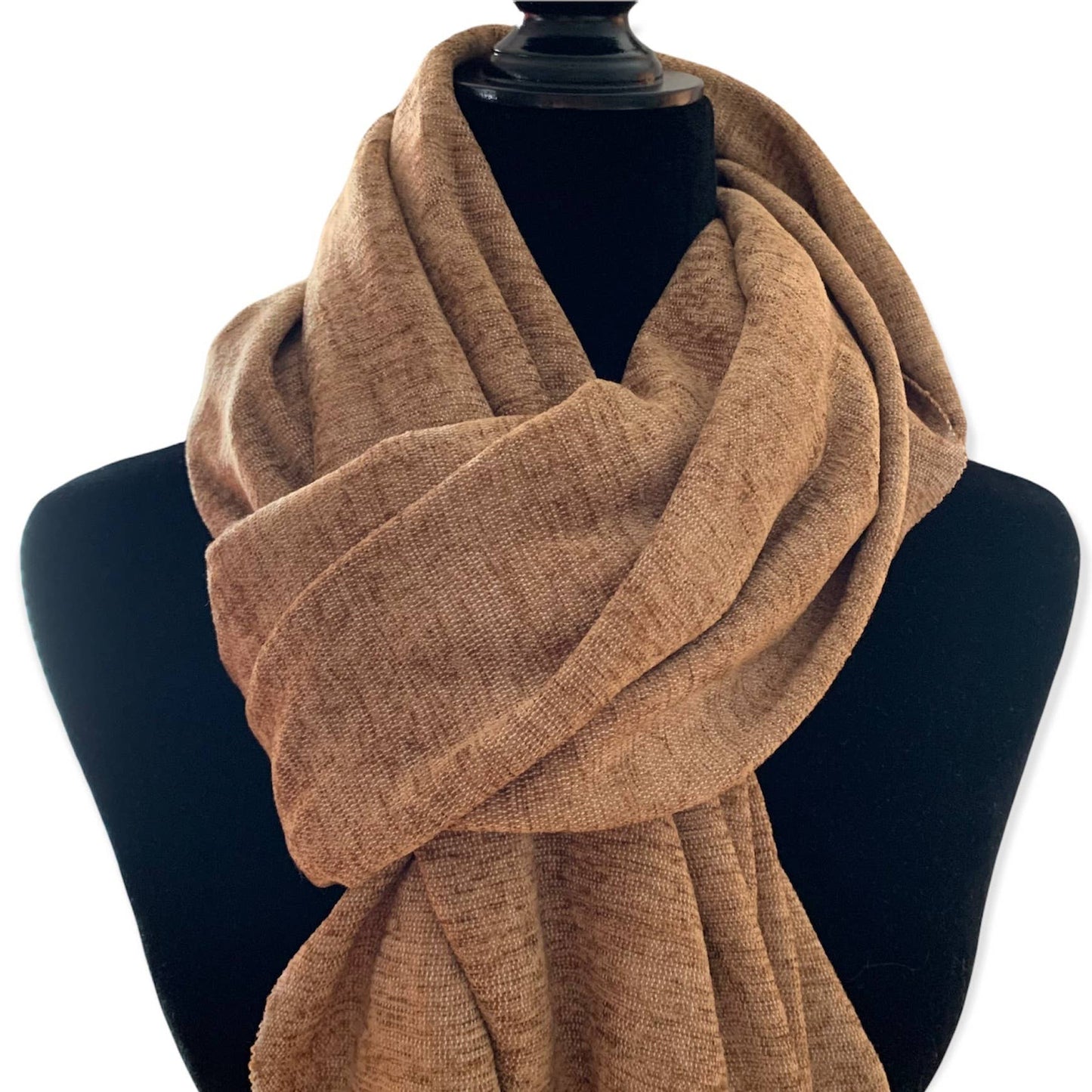 Handwoven Velvet Shawl - Camel