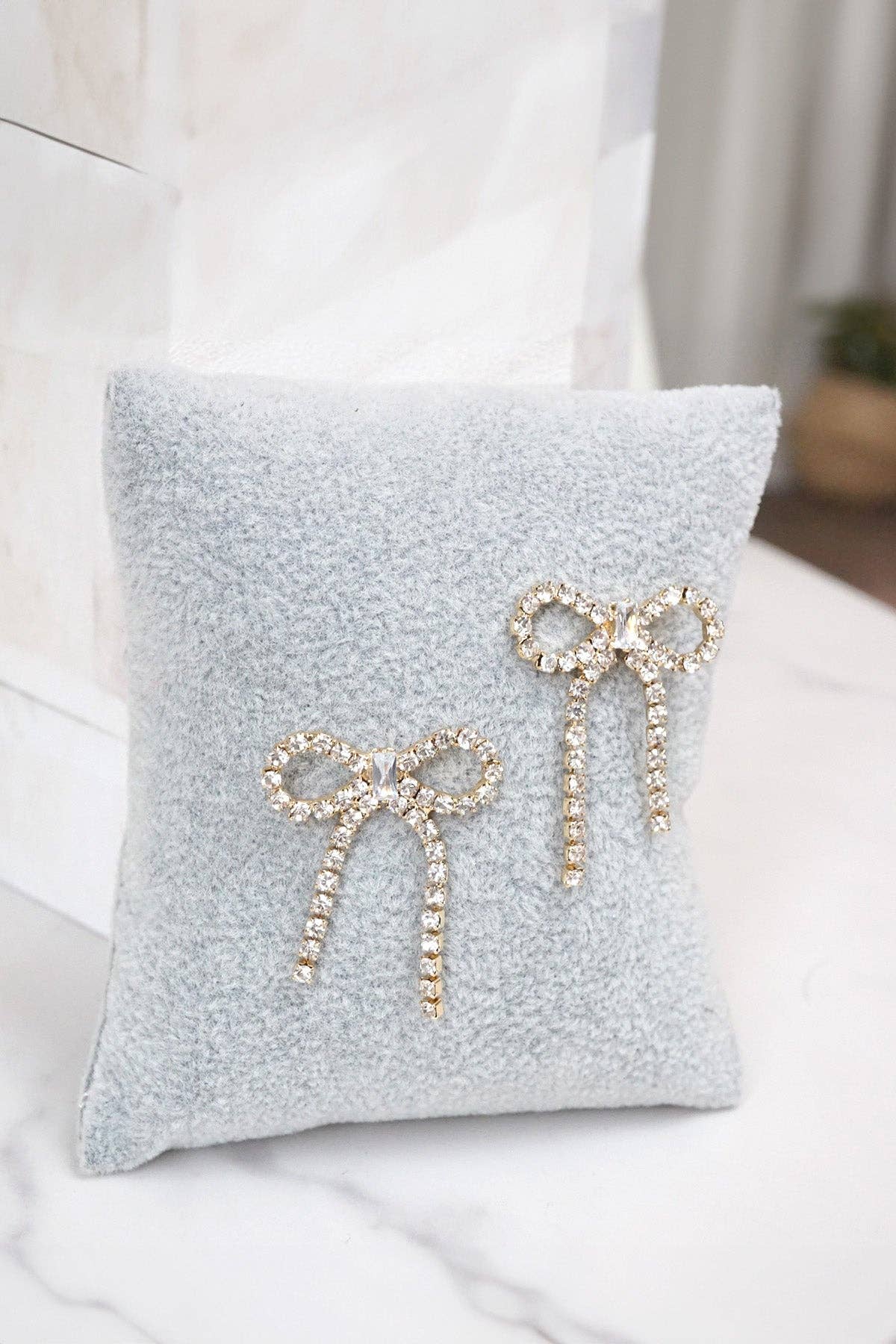 Petite Bow Stud Earrings crystals