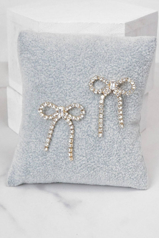 Petite Bow Stud Earrings crystals