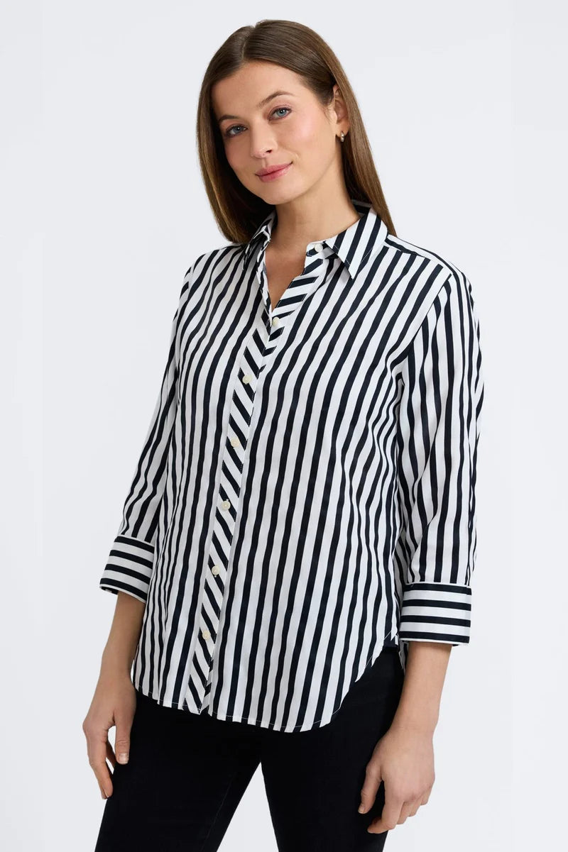 THE MEGHAN B/W STRIPE SHIRT