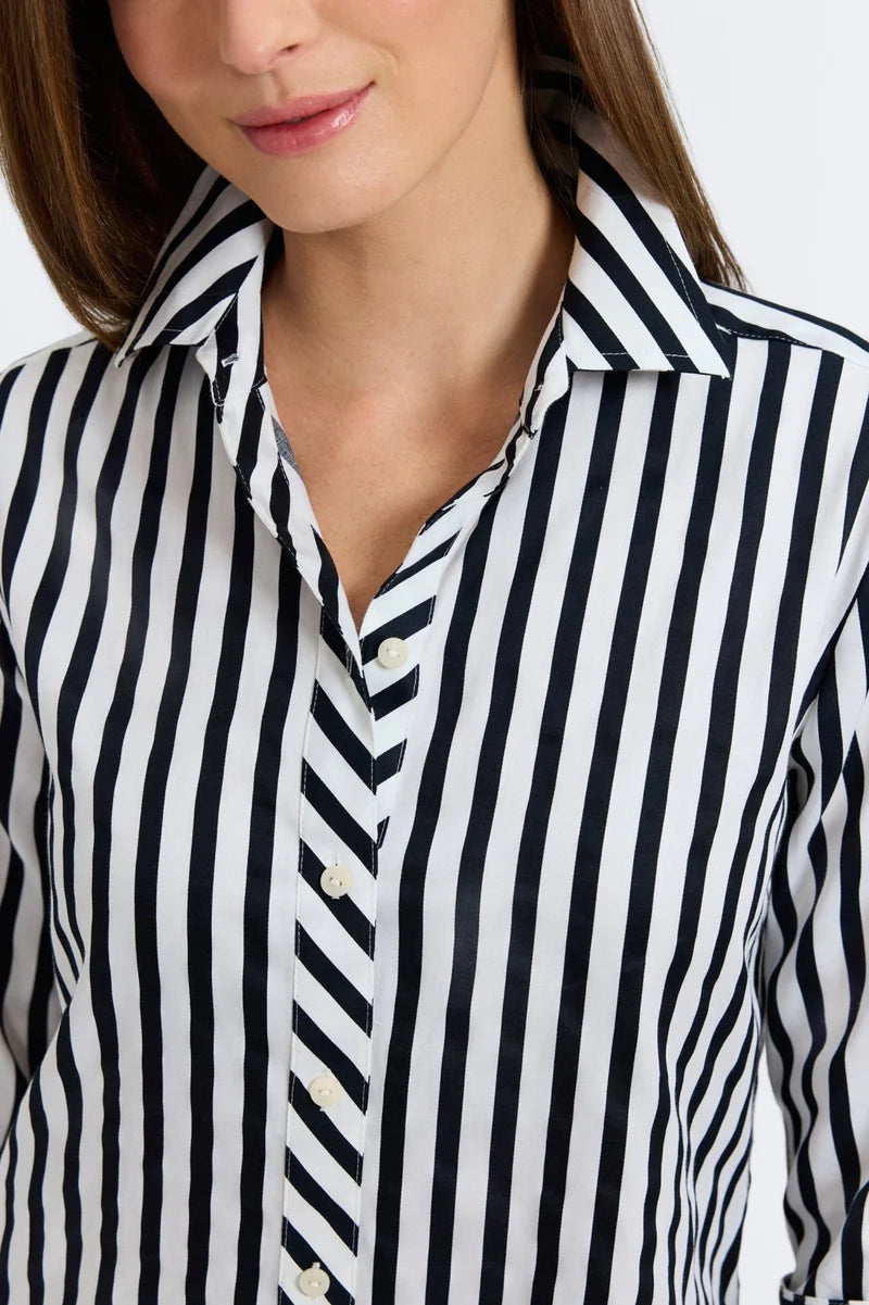 THE MEGHAN B/W STRIPE SHIRT