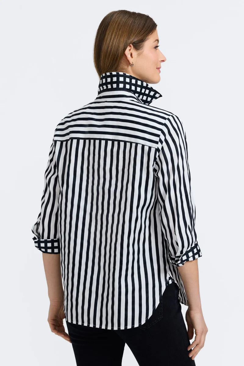 THE MEGHAN B/W STRIPE SHIRT