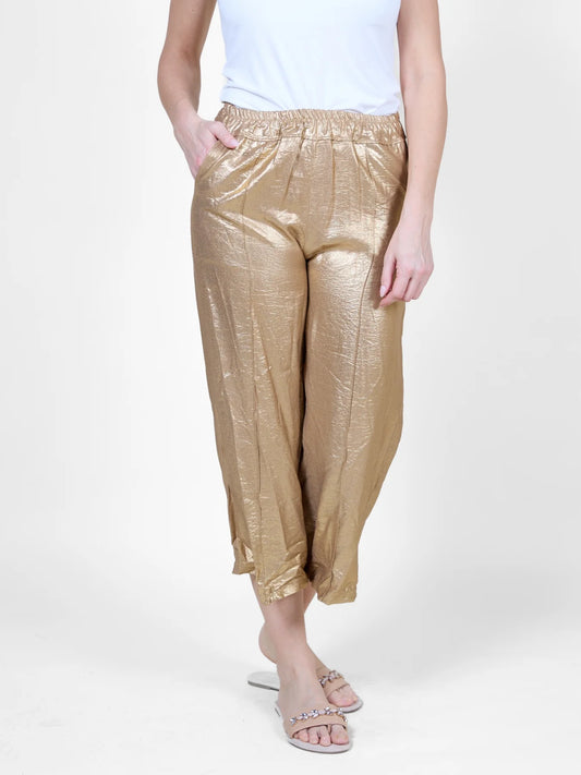 GOLD PULL-ON FLOWY CROP