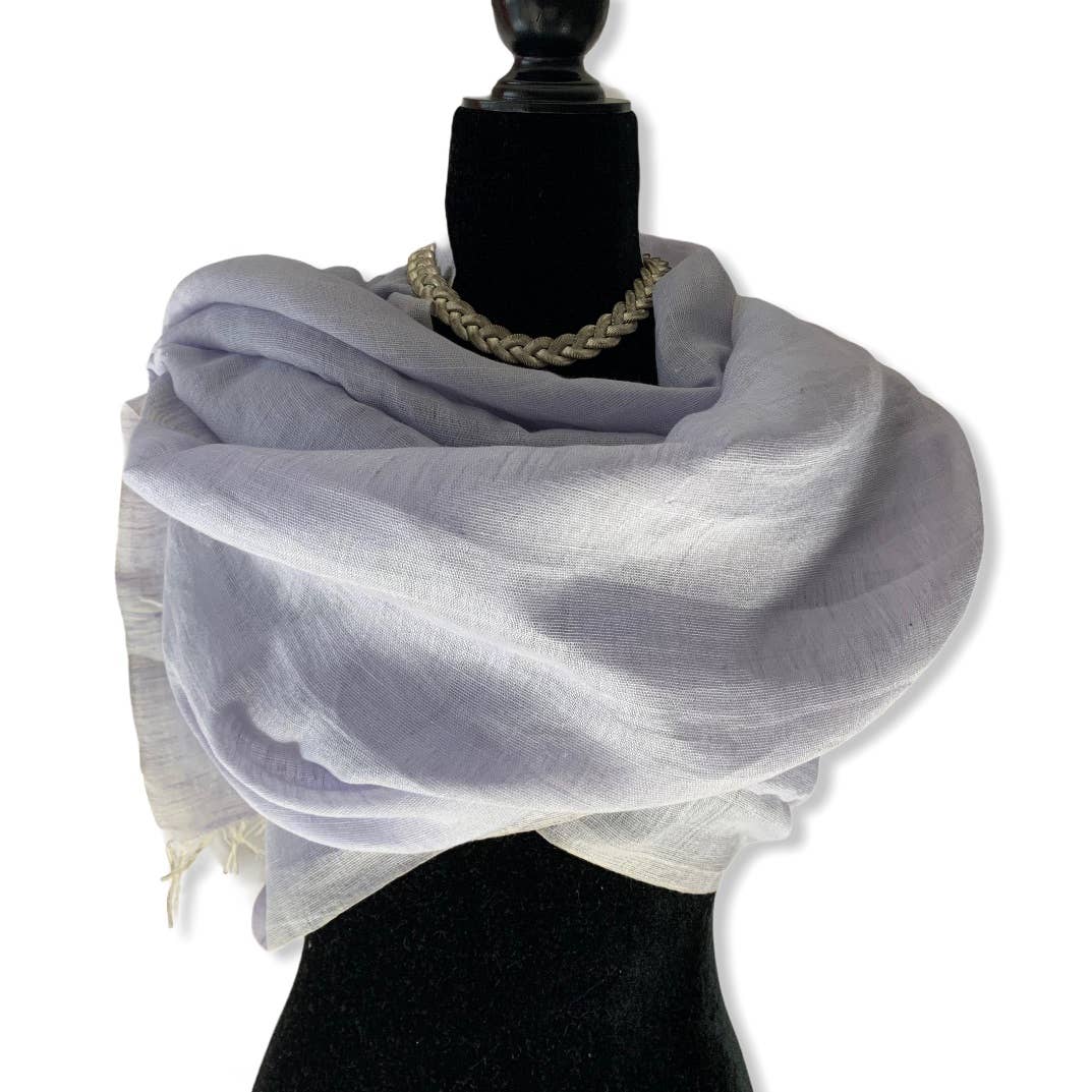 Handwoven Linen Scarf - Lavender