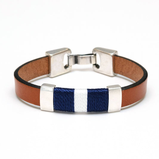 Bristol Bracelet - Mahogany/Navy/White/Silver