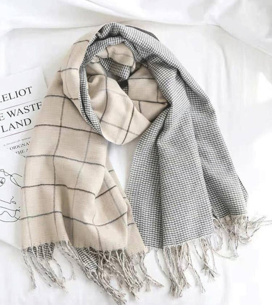 Ivory Country Plaid Reversible Wrap – Artisan Shawl