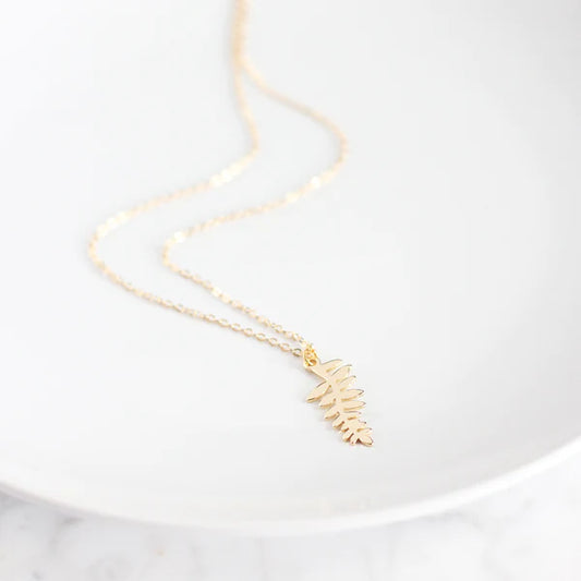 Fern Leaf Necklace Gold