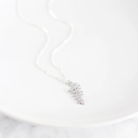 Fern Leaf Necklace Silver