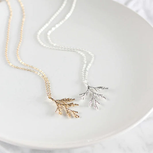 Juniper Branch Necklace Gold