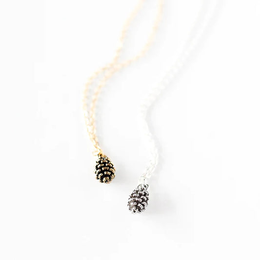 Pine Cone Necklace Gold - Small