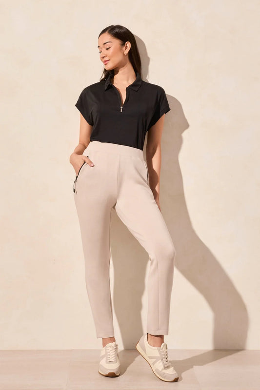 TECHNO LUX CONTRAST TRIM PULL-ON ANKLE PANT