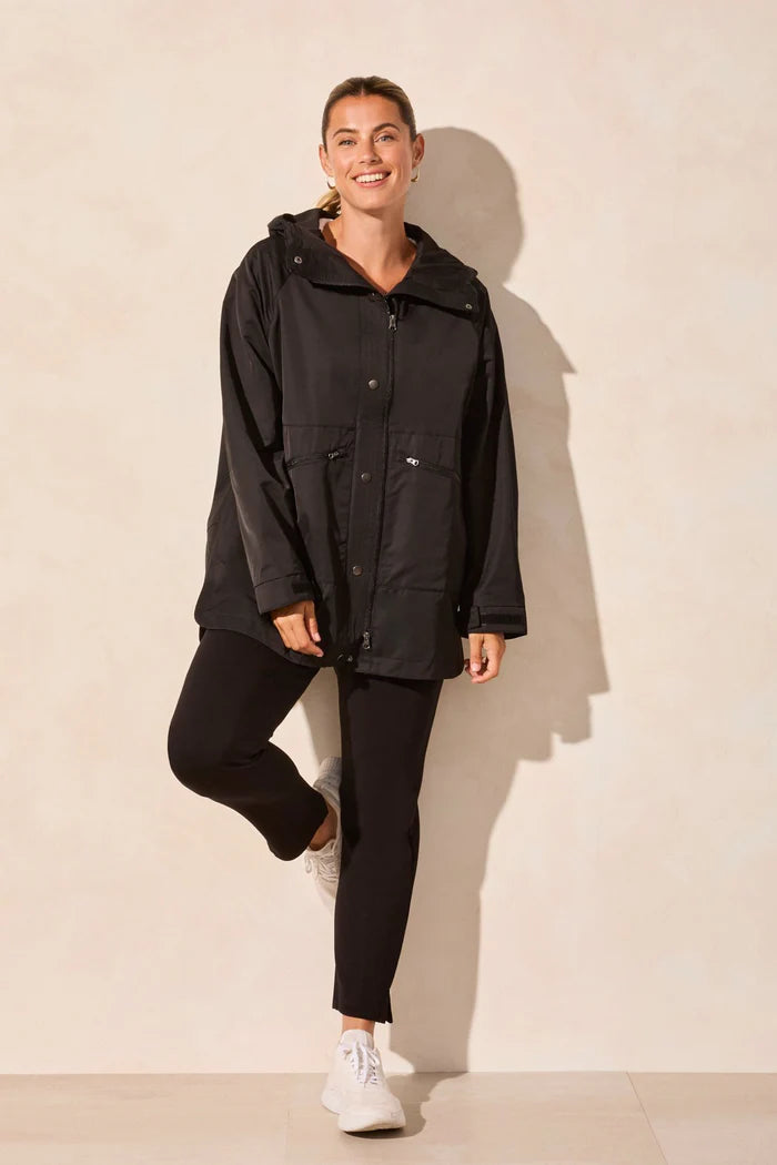 WATER REPELLENT LINED HOODED COAT