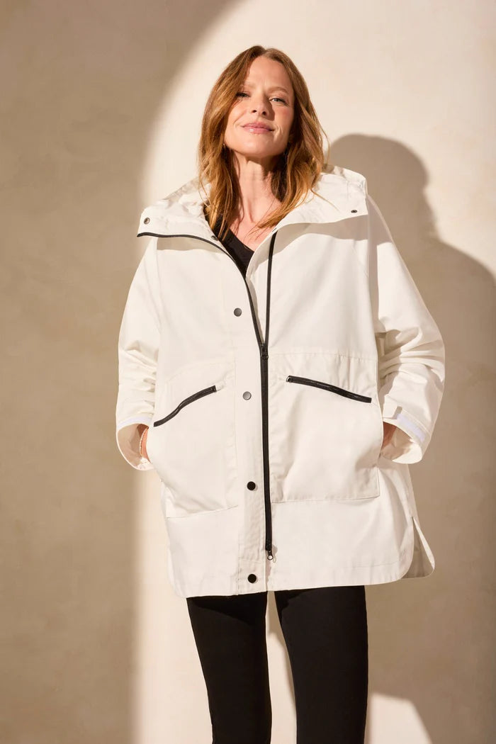 WATER REPELLENT LINED HOODED COAT