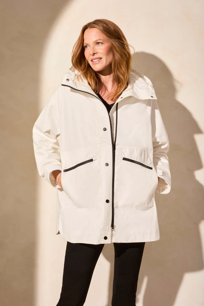 WATER REPELLENT LINED HOODED COAT